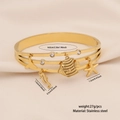 Close-up of gold stainless steel multi-layer bracelet with sea life charms and crystals - Starfish Marine Style (5#Starfish)