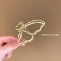 Elegante mat gouden metalen haarklem met vlindervorm, 8 cm lang voor dameshaar - 8 Cm Holle Vlinder (kc Goud)