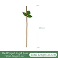 Artificial brown rose stem with a single green leaf for DIY floral arrangements 35.5cm - Rose Glue Stem (Single Leaf) 35.5cm