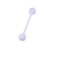 Transparante acryl tongpiercings met rechte staaf en dubbele kogel voor lichaamsversiering - 1.6x16x5x5mm / Transparant