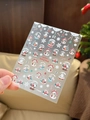 Autocollants ongles Noël YT4458 avec motifs bonhomme de neige et boules de neige - Relief YT4458