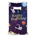 Astronaut themed pink candy gift bag for kids birthday party with Happy Birthday print - Astronaut