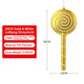 Golden spiral decorative PVC lollipop 30cm ornament for Christmas window display - 30CM Gold & White Lollipop