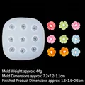 Nine-hole 5-petal flower silicone mold for DIY chocolate and cake decoration - 2#B885 / Clear