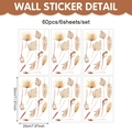 6-sheet set of dried flower style wall stickers featuring earth tone botanical patterns - Earth Tone Dried Flower Plant Set (UV26Y80003T_T) / 20x30cmx6Sheets
