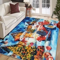 Detailed Christmas rug view showing Santa on a red truck with snowmen and gift boxes - 40*60cm (Skin-friendly Velvet) / Style 10-Santa Red Vintage Truck