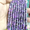Macro detail of 3x6mm natural amethyst spacer beads for DIY jewelry making and crafts - Imperial Jasper 7
