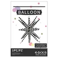 Palloncino a stella da 22 pollici con motivo a scacchi bianchi e neri per decorazioni feste - Stella Esplosiva Scacchiera (con Cartoncino di Supporto) / Scacchiera Bianca e Nera