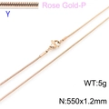 Minimalist 1.2mm rose gold stainless steel snake chain necklace with lobster clasp - Rose Gold 1.2mm Snake Chain (KN203736-Z)