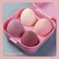 Set di 4 spugnette per trucco rosa ciliegio a forma di goccia con custodia - Scatola Colorata Set da 4 / Rosa Sakura