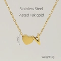 18K gold plated stainless steel necklace featuring a heart pendant and initial A charm - Letter V