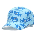 Casquette de baseball pour enfants en tissu bleu clair avec motifs de requins - Imprimé Requin Bleu Clair