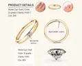 925 sterling silver moissanite ring in golden finish with 4x2mm oval D-color stone - Size 6.5 / Oval Cut / Gold / 0.1 ct