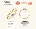 925 sterling silver moissanite ring in golden finish with 4x2mm oval D-color stone - Size 6.5 / Oval Cut / Gold / 0.1 ct