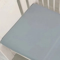 Fitted sheet for baby crib in light grey soft cotton with elastic edges for mattress - Light Blue / 120*60cm