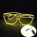 Detail of LED glowing glasses with yellow EL wire and black battery pack controller - Yellow
