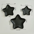 Set of 3 matte black star-shaped decorative trays in small, medium and large sizes - Three-Piece Set / Black