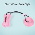 Pink suction cup dog chew toy with durable bone-shaped TPR ball and heavy-duty rope - Bone Style / Sakura Pink