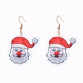 Transparente PVC Weihnachtsmann Ohrringe mit rotem Glitzer für die Weihnachtsfeier - Weihnachtsmann Ohrhaken / Ohrringhaken
