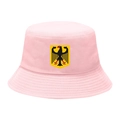 Pink cotton bucket hat featuring Germany national emblem with reinforced stitching - M / 12# German Eagle - Light Pink