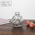 Transparent spiral textured glass vase with 7.8cm height for minimalist home decor - Pineapple Texture