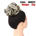 Messy bun hair piece in highlighted 4BH613 blonde mix for voluminous hair styles - 4BH613 Dark Brown Mixed Bleach Blonde