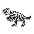 Punk style T-Rex dinosaur skeleton enamel pin in black and white zinc alloy finish - T-Rex Skeleton