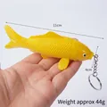 Lifelike yellow croaker fish keychain pendant made of PVC with detailed scales - 11cm / Keychain style / Yellow