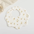 White baby bib with yellow floral print made of 6-layer cotton gauze in flower shape - Small Yellow Flower