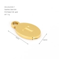 18K gold plated stainless steel oval pendant featuring engraved letter T for DIY jewelry - Letter T(ZA2254G-T) / Pendant Only / Gold