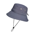 Cappello da sole grigio outdoor con cordino regolabile e fori di ventilazione metallo - grigio scuro