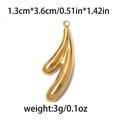 Golden polished 304 stainless steel waterdrop pendant with dimensions 1.3cm x 3.6cm - Curved Strip (1.3*3.6cm) / Gold