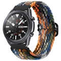 Detail eines mehrfarbig geflochtenen Nylon-Uhrenarmbands mit Schiebeschnalle für Smartwatch - 20mm / Tarnung Regenbogen