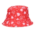 Bob rouge avec imprimés cœurs blancs et messages romantiques tels que LOVE et Kisses - M(56-58cm) / Style de Mots de Cœur Rouge (4#)