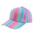 Rosa und blaue Glitzer-Baseballkappe für Mädchen mit schimmerndem Pailletten-Finish - Gestreift Blau Rot