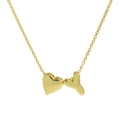 Polished 18k gold heart and letter Y balloon style pendant necklace for women - Necklace - Letter Y