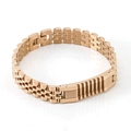 Men's titanium steel jubilee bracelet with five-link structure in rose gold finish - Rose Gold