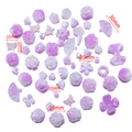 Light purple acrylic iridescent butterfly and flower beads for DIY jewelry making - Approx. 100g/Pack / Mabe Iridescent Purple
