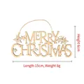 Adorno navideño de madera para colgar con estrellas de purpurina dorada y cuerda - Letrero de Letras de 15CM / Color madera natural