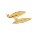 Pendientes de acero inoxidable dorado en forma de hoja con bucles para creación de joyas DIY - Marquesa / Dorado