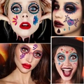 Halloween cartoon floral face tattoo stickers for parties and funny makeup looks - Halloween Series (10 Sheets/Pack)