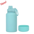 650ml mint green stainless steel insulated sports water bottle with non-slip silicone base - 650ml / Tiffany Blue-Sport (New)