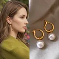 Gold Hoop Perle Star-Inspiriert (A2703)