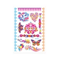 Waterproof temporary tattoo sheet with colorful floral and ethnic patterns, model QMYG06 - Fluorescent QMYG-006