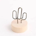 Porte-notes créatif en forme de cactus avec un socle cylindrique en bois naturel - Cactus
