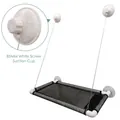 Window mounted cat hammock with black mesh fabric and 85mm white screw suction cups - PVC Mesh White Tube / Screw & Straight Suction Set
