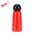 Gourde isolée en acier 304 rouge vif avec un bouchon sphérique noir brillant - Noir Rouge