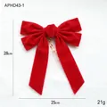Red velvet Christmas bow ornament for tree decoration, size 25x28cm weighing 21g - Suede Bow / 28cmx25cm / Red