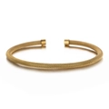 Minimalist punk style golden mesh woven cable open bangle for men and women - Full Gold