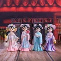 Set of four Q-version Chinese style fairy figurines in colorful traditional Hanfu outfits - Set of 4 Medium Mix 2